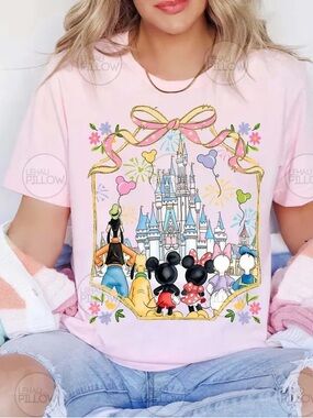 Disney Castle Graphic Tee - Pink